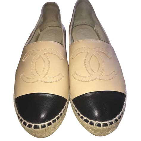 chanel espadrilles beige schwarz|Chanel espadrilles discount.